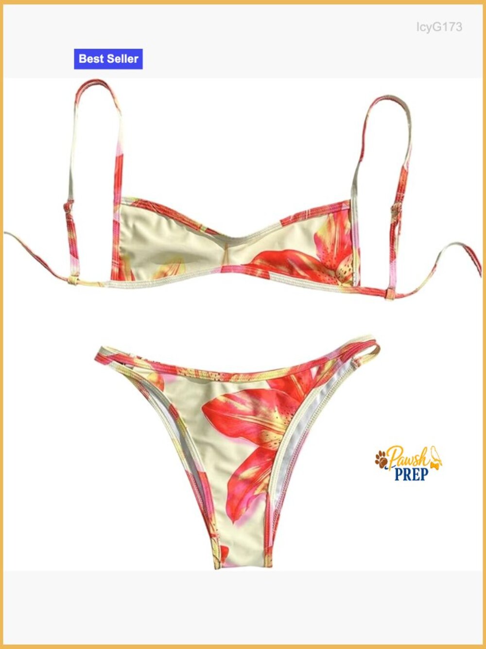 2 Piece High Cut Tie Back Micro Bikini Set Floral
